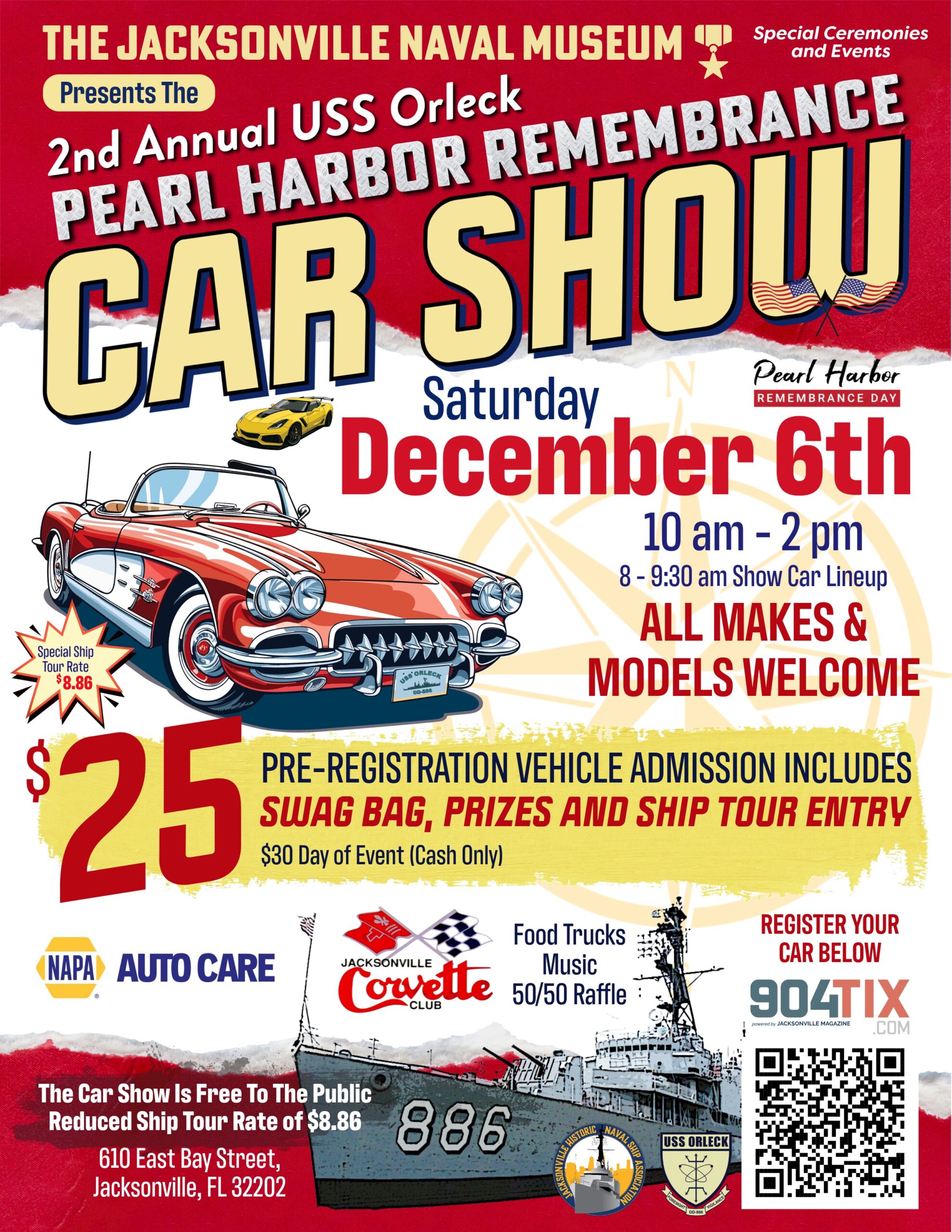2nd Annual USS Orleck Pearl Harbor Remembrance Car Show Scaled